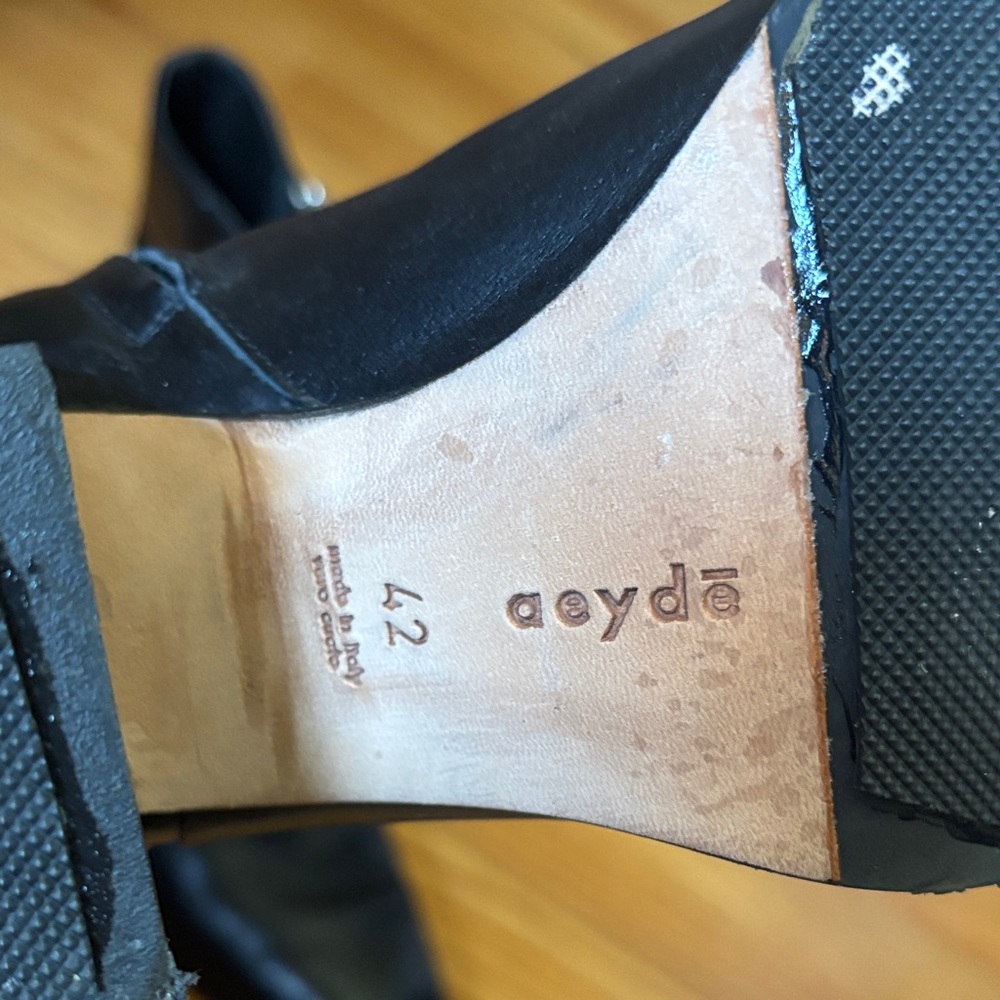 Aeyde Black Leather Ankle Boots EU 42 - Picture 9 of 12